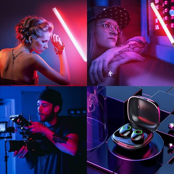 LUXCEO RGB LED Photography Lighting Portable Wand Handheld LED Video Light 1000 Lumens CRI 95+ USB Rechargeable with Remote Control, Carry Bag, Adjustable Color Temperature 3000K-6000K and 36 Colors