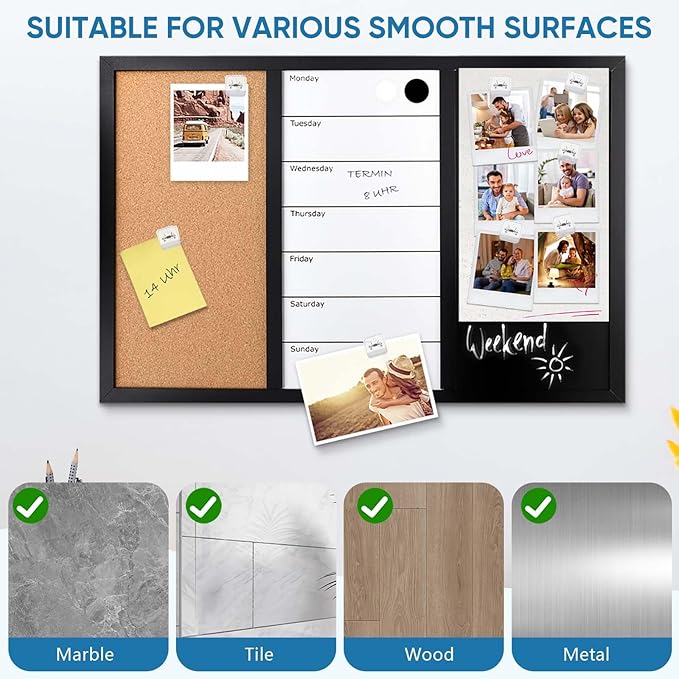 Uixitoil 100 Pieces Self Adhesive Clips Tapestry Hangers for Posters, Photos, and Postcards, Clear Sticky Clips for Office, Home, School Decorations