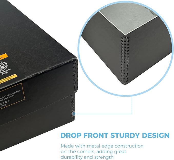 Lineco, 4x6 Photo Storage Box, Archival Pictures Organizer, Holds up to 1700 of 4 x 6 Photograph, Store & Preserve Prints, Docs, Reports, Removable Lid 15.5" x 12" x 5"