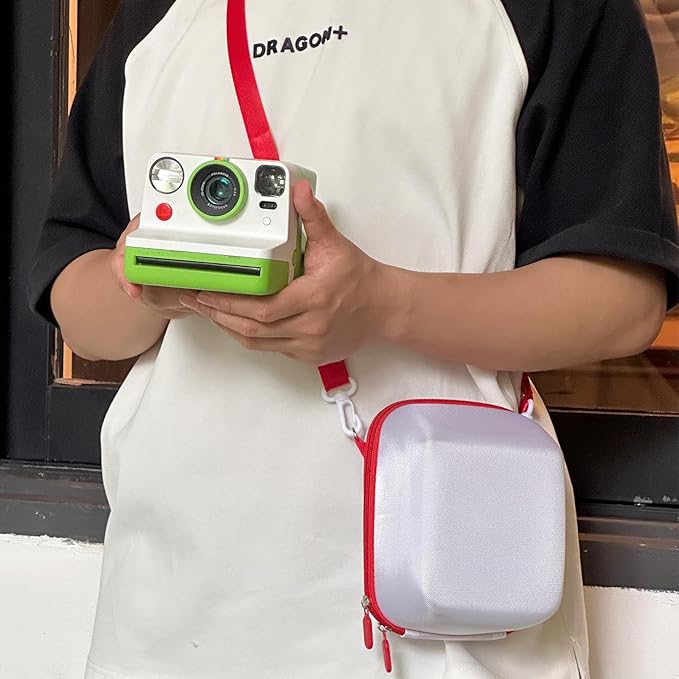 WOGOZAN Protective Case for Polaroid Now 2nd/3rd, Now+ Gen 2/3rd, I-Type, OneStep+, Onestep 2, FILP, Instant Film Camera - Hard Shell Camera Case with Adjustable Shoulder Strap (White) (No Camera)