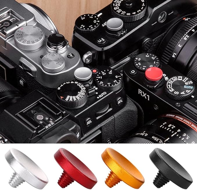 Shutter Release Buttons, 4Pcs Aluminum Alloy Concave Shutter Release for X100 X100S X10 X20 X-E1 XE2S X100F, for