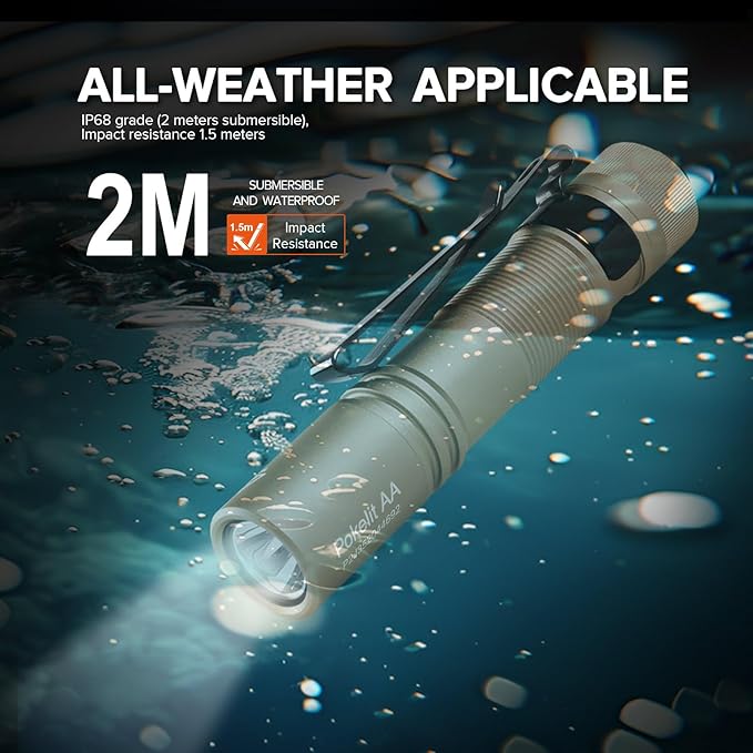 ACEBEAM Pokelit AA Rechargeable Mini Flashlight with Clip, 1000 High Lumens Pocket EDC Flashlight, Super Bright Small Flashlight, Led Flash Light for Camping, Hiking, Everyday Use, Cool White Light