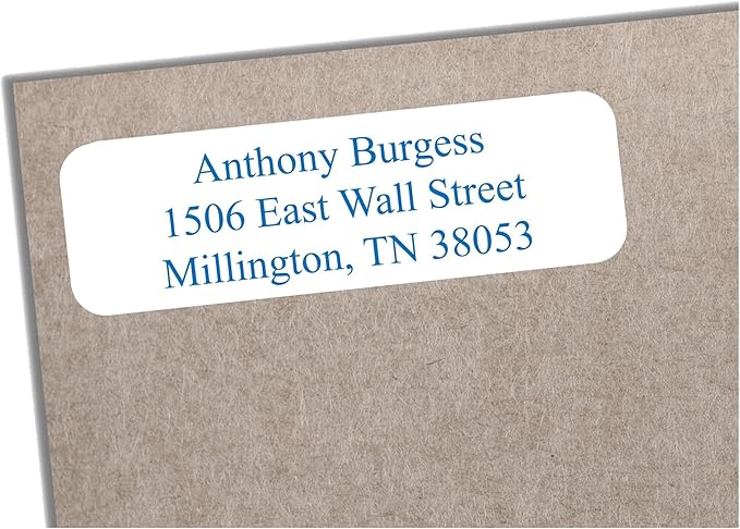 Return Address Labels Personalized, Address Labels for Envelopes, Return Labels Personalized Self Adhesive - Mailing Labels for Envelopes, 600 Labels On Sheets (White) - 21 Colors, 2 5/8" x 1"