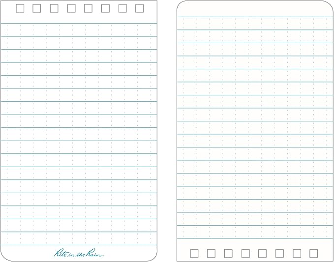 Rite in the Rain Weatherproof Top Spiral Notebook, 3" x 5", Yellow Cover, Universal Pattern, 6 Pack (No. 135L6)