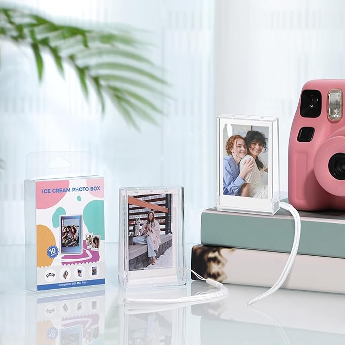 Fintie [2 Sets] Picture Holder Storage Case for Fujifilm Instax Mini 12/11/99/40/9/7+/SE/EVO/MINI LiPlay, Instant Camera Film 3 inch Photo Organizer Pouch, Travel Portable Photos Holder Box, Clear