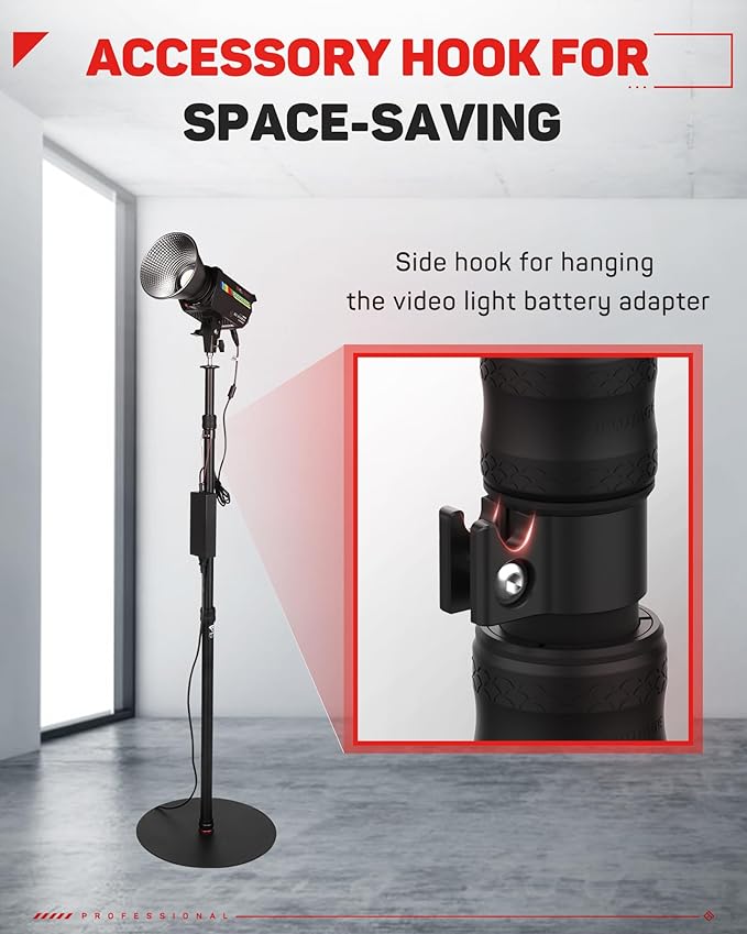 IFOOTAGE RB-A400 Round Base Light Stand Monopod, 79" Tripod Monopod for Cameras, Lights, Webcam, Live Streaming, Vlogging, Payload 22LBS