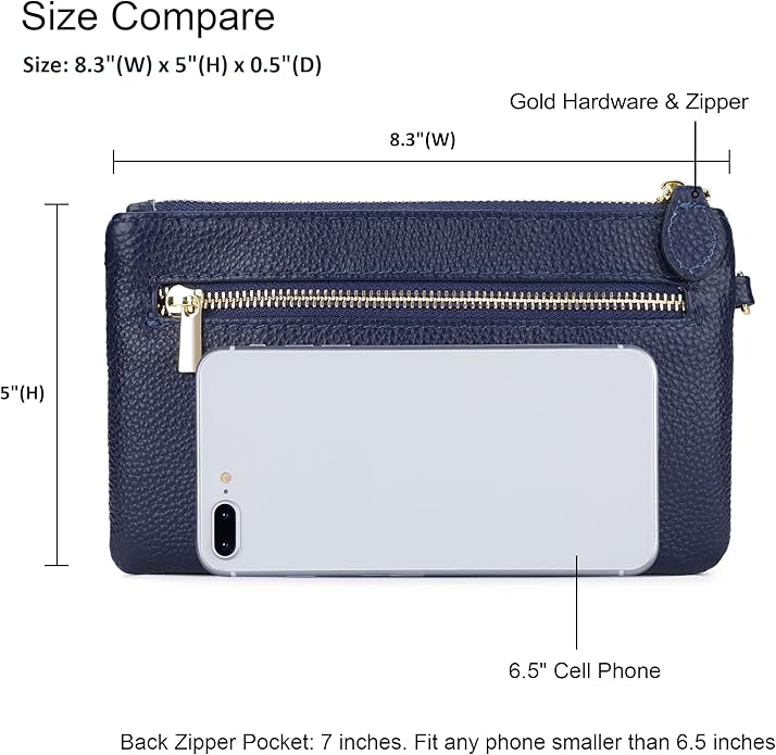 befen Genuine Leather Wristlet Clutch RFID Blocking Bag Cell Phone Wallet Purse Wristlet Wallet Purses and Handbags for Women