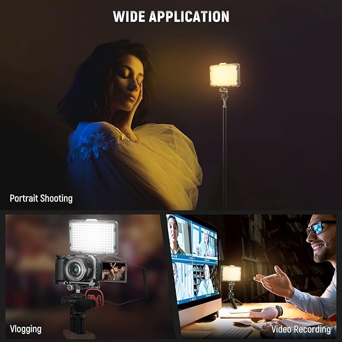 NEEWER Dimmable 176 LED Video Light Lighting Kit: 176 LED Panel 3200-5600K, 2 Pieces Rechargeable Li-ion Battery, USB Charger and Portable Durable Case for Canon, Nikon, Pentax, Sony DSLR Cameras