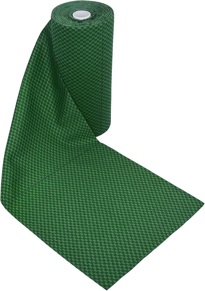 Microfiber Cleaning Cloths Roll 50-Pack Reusable Paper Towels for Car Wash Supplies Ultra Absorbent Kitchen Dish Rags House Window Cleaning Cloths Lint Free Tear away (Emerald-Green checkered pattern)