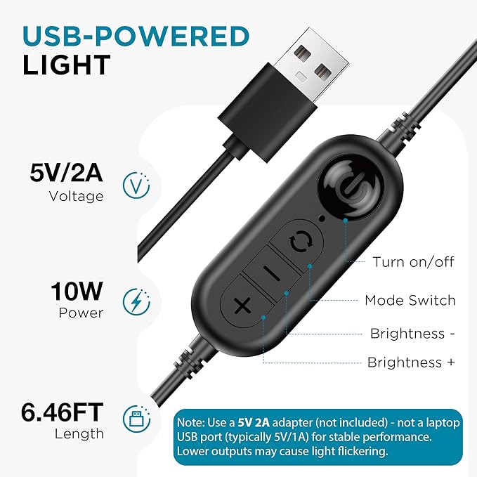 InnoGear Video Conference Light for Computer, 120 LED Streaming Light On-Camera Video Lights for Monitor Camera Lighting Selfie Zoom Lights with 5 Modes for Laptop Webcam Podcast Recording
