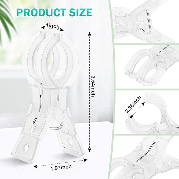 20 Pack 3.5" Spring Clamps, Plastic Balloon Arch Clips, Backdrop Clips Clamps Heavy Duty Clothespins for Laundry Towel Clothes, Party Birthday Wedding Decor, Photography Studio, Outdoor & Indoor Use