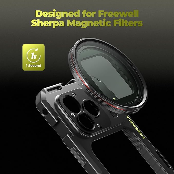 Freewell Genius Rig Cage for iPhone 17 Pro - Tool-Free Setup, Multifunctional Tripod and Monopod Handles, Bluetooth Remote