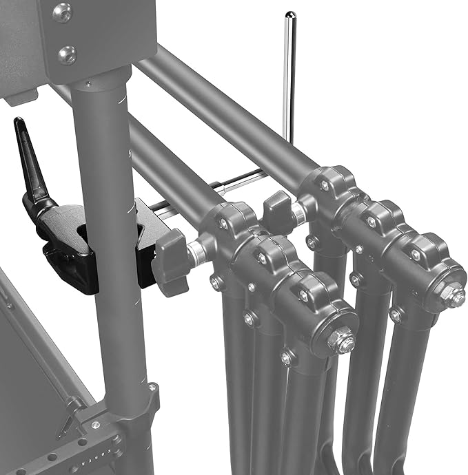 SHAPE Camera Cart C-Stand Hangers Kit of 2 – CNC-Milled Aluminum 90° Hangers with Super Clamps for Rig Cart Poles, Studio Stands & Mobile Filmmaking Gear Storage