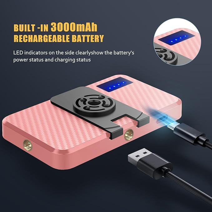 MACTREM 168 LED Selfie Light for iPhone, Portable Phone Light Clip, 3000Mah 3 Modes Rechargeable Lighting for Video Recording, for iPhone, Camera, Laptop, iPad, Video Conference, TikTok(Pink)