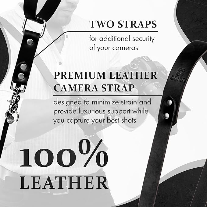 C Coiro Leather Camera Strap for One Camera Professional Single Leather Harness Shoulder Strap Quick Release