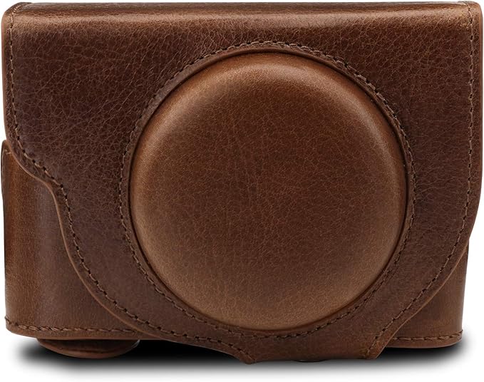 MegaGear MG1728 Ever Ready Genuine Leather Camera Case compatible with Sony Cyber-shot DSC-RX100 VII - Brown