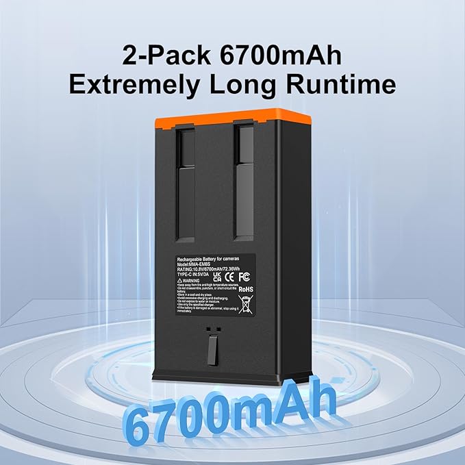 2-Pack Rechargeable Battery Pack with USB-C Charger Cable for Edge Series Cellular Trail Camera, Compatible with Moultrie Edge Cellular Trail Cameras Edge 3, Edge, Edge Pro, Edge 2, Edge 2 Pro