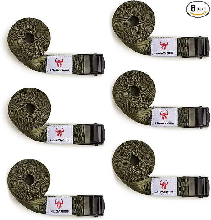 WILDARES 1" x 6.6' Trail Cam Strap,1800 lbs Heavy-Duty Trail Camera Straps, Game Camera Strap,Tree Belts,Durable Nylon Fiber,Long-Lasting Alloy Buckle,Pack of 6