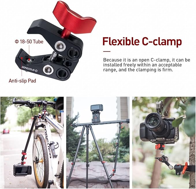 IFOOTAGE Slider Support Arm with Super C Clamp,32inch Large Magic Arm,for Camera Tripod & Monopod,Shark Slider Nano 2,Detachable Structure(One Pcs)