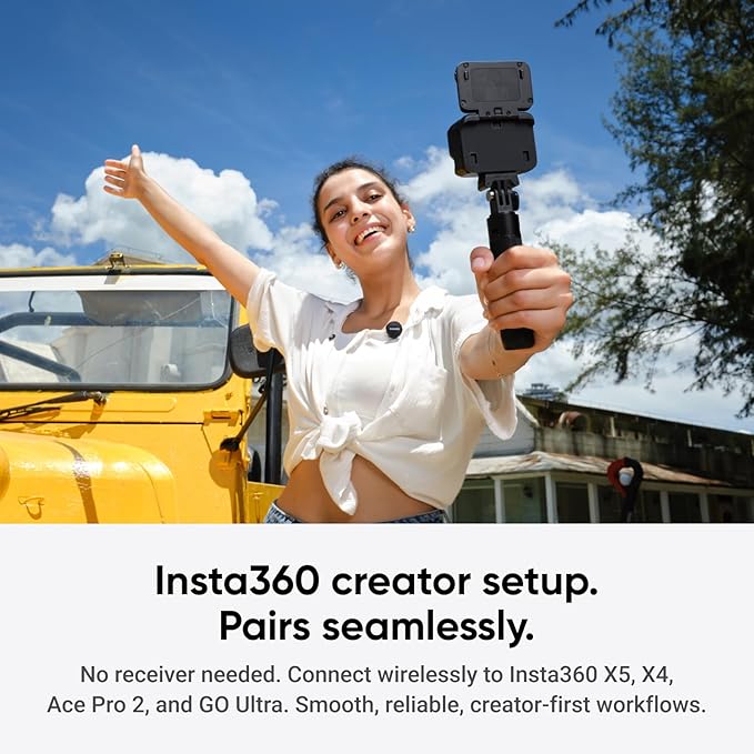 Insta360 Mic Air Transmitter, 7.9g Ultralight, Wireless Microphone, Noise Cancelling, Vlog, Streaming, Compatible X5/X4/X4 Air/Ace Pro 2/GO Ultra