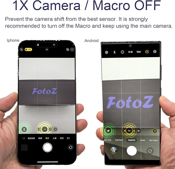FotoZ 105mm Macro Lens with 17mm Phone Lens Clip, for iPhone & Samsung Galaxy Most Smartphones, Compatible with SmallRig iPhone Samsung Smartphone Cage Case