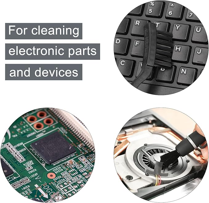 uxcell 4 Pcs Anti Static ESD Brush Portable Plastic Handle Nylon Lab Cleaning Brushes for Electronics Keyboard PCB BGA Repair Soldering, 15x30mm Bristles