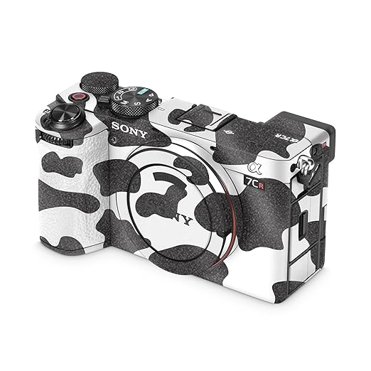 Glossy Glitter Camera Skin Compatible with Sony Alpha 7CR Camera (2023) - Cow Print - Premium 3M Vinyl Protective Wrap Decal Cover - Easy to Apply | Crafted in The USA by MightySkins