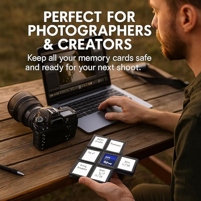 Acuvar 48 Slot SD/SDHC Memory Card Hard Plastic Case – Durable ABS Portable SD Card Storage Box Organizer, Protective Hard Shell SD Card Carrying Case for Photographers, Anti-Shock & Waterproof