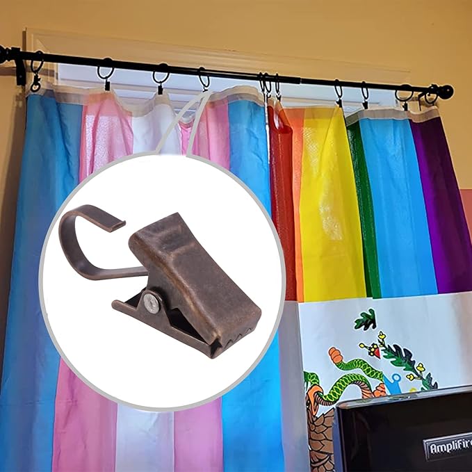 BIHRTC 100 Pack Curtain Clips String Light Hangers Tiny Clips for Hanging Camper Awning Light Christmas Decor Shower Home Decoration Indoor and Outdoor Photos Arts Crafts Display