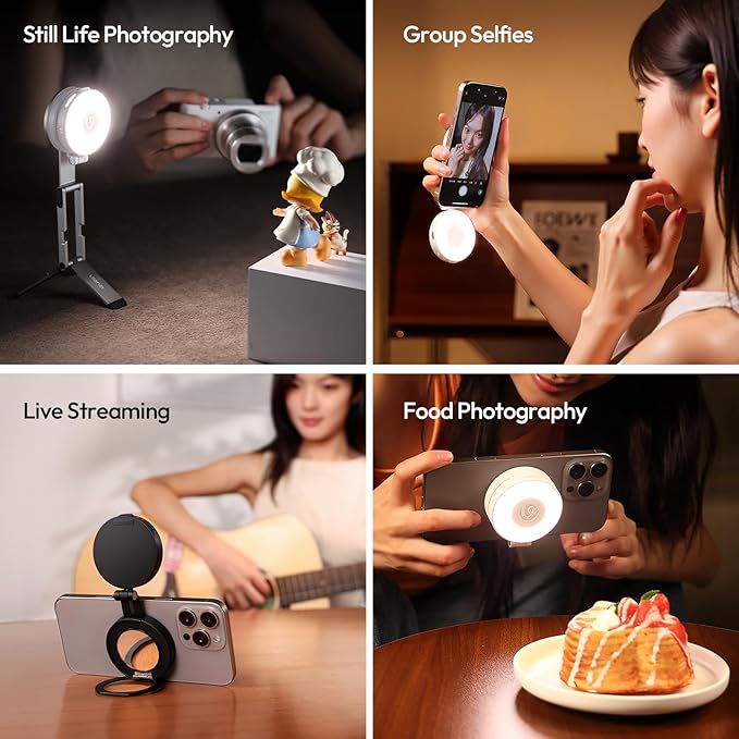 ULANZI LM23 Magnetic Ring Light for iPhone MagSafe — 360° LED Selfie & Vlog Fill Light