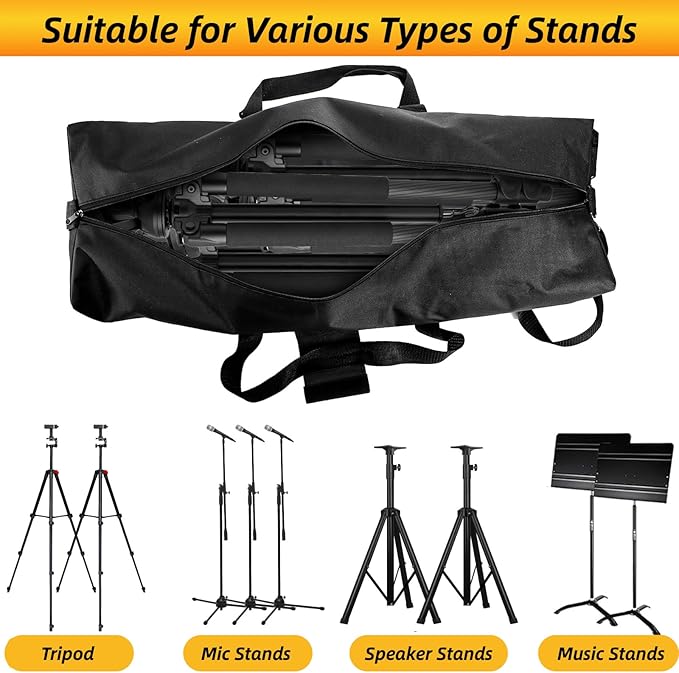 Youeon 2 Pcs 31x10x4 Inch Tripod Carrying Bag, Water Resistant Long Carry Case with Padded Adjustable Strap & Durable Handles, Versatile Stand Bag for Speaker, Mic, Tripod, Light, Tent