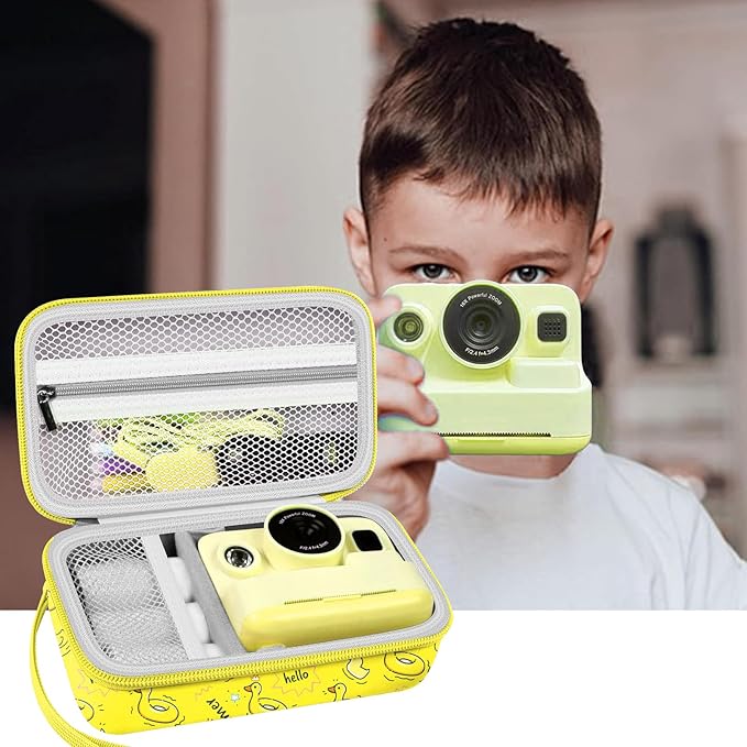 Leayjeen Kids Camera Case Compatible with Kids Instant Print Camera, Kids Instant Camera for 1080P Printed Photos,Best Christmas Gifts and Birthday Gifts for Kids-Little Yellow Duck（Case Only）