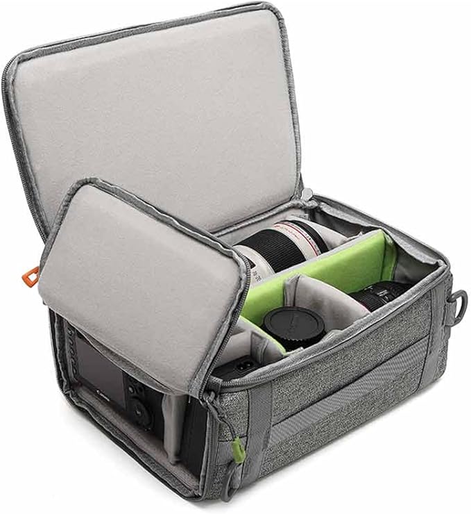 svatin Camera Insert Bag,Shockproof &Pressure-proof Dual Opening Padded Camera Lens Cube Case Backpack,Digital DSLR SLR Mirrorless Cameras Storage,Suitable for mountaineering bags over 20 liters(M)