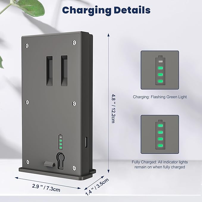 1-Pack Rechargeable Lipo Lithium Battery with LED Meter & Solar Charging, for Trail Camera Tactacam Reveal X Gen 3.0, 2.0, X Pro 3.0, Pro, X Ultra 3.0, SK, XB, X