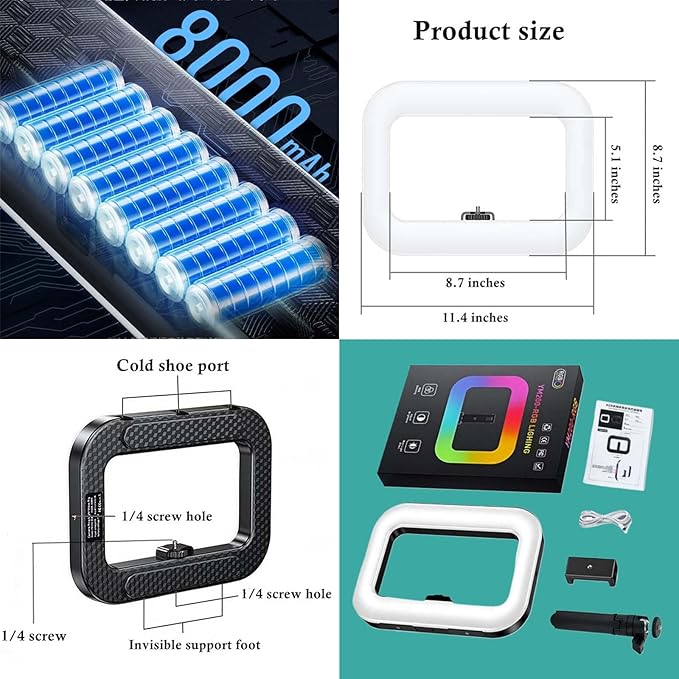 Ring Light for Phone, Phone Ring Light Stabilizer for Video Recording,Smartphone Video Rig for Tiktok Vlogging,RGB Video Light for Photography Filmmaking Video Maker,Stabilizer Light Combination