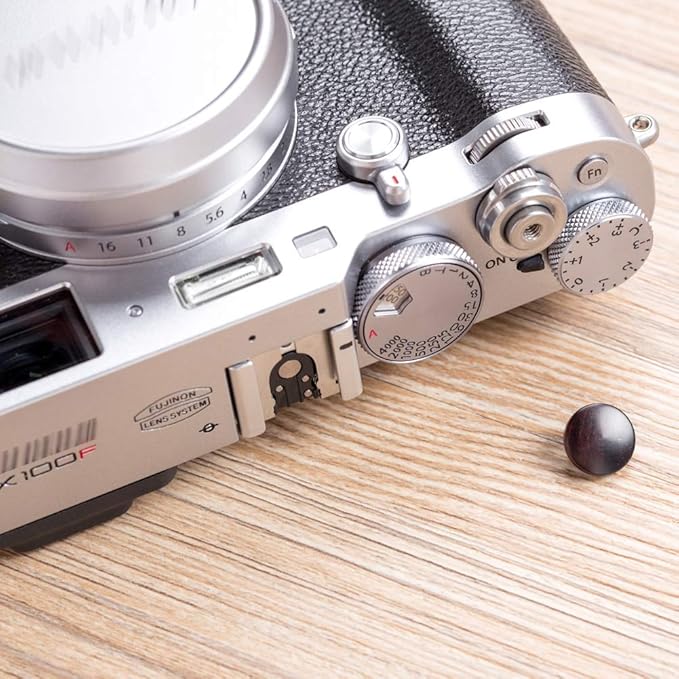 VKO Wood Soft Shutter Release Button,Delicate Camera Shutter Button 12mm Convex Surface Purple Black 1 PCS (Wood Grain Random)
