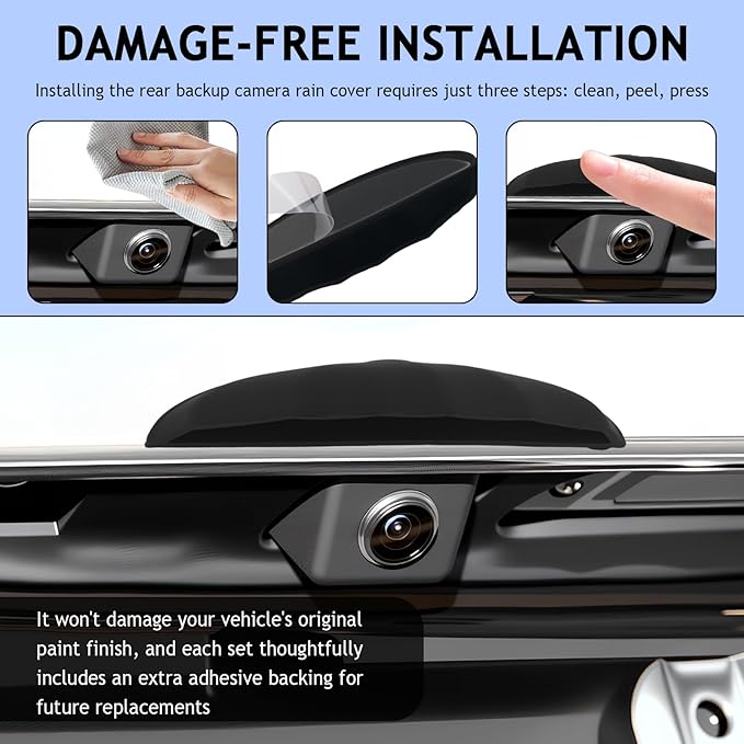 Car Rear View Camera Protection Cover,Wider Back Up Camera Rain Guard for Clarity of Image,Non-Destructive Backup Cameras Rain Shield as Car Modification Accessories