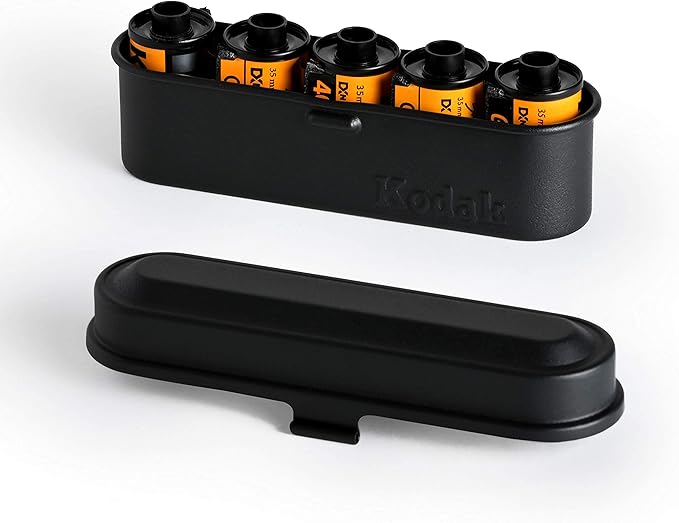 Kodak Steel 35mm FIlm Roll Case, Holds 5 Rolls (All Black)