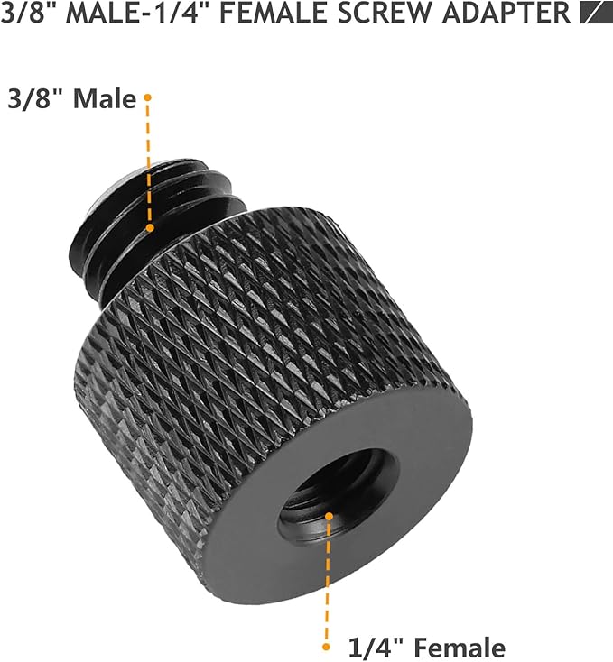 4 Pcs Camera Screw Adapter Thread 1/4" Male to 3/8" Female and 3/8" Male to 1/4" Female Adapter Set for Camera Monitor, Tripod, Mount