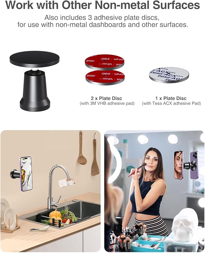 elitehood Dual Magnetic Phone Holder for Gym [20 Strongest Magnets], 360 Rotation Magnetic Gym Phone Mount, for Magsafe Gym Mount Magnet Compatible with iPhone 15 14 13 12 Pro Max Plus Mini