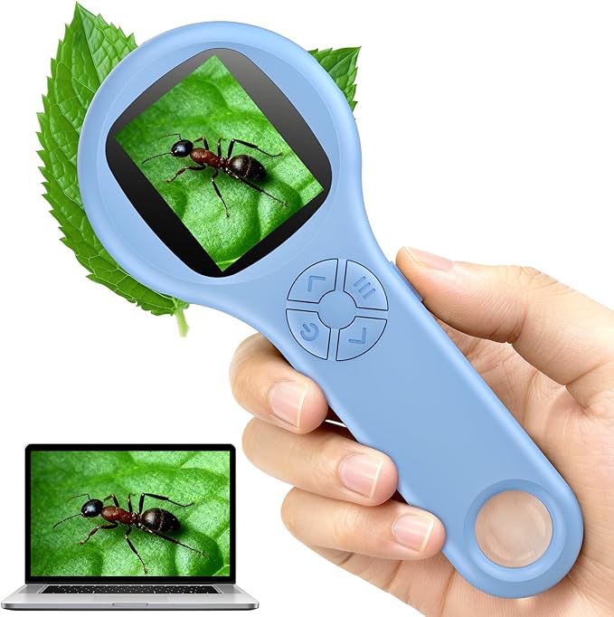 Microscope for Kids - Mini Pocket Handheld Microscope for Toddlers-STEM Educational Science Kit Toys for Christmas Birthday Gifts Toys for 5 6 7 8 9 10 11 12 Year Old Girls