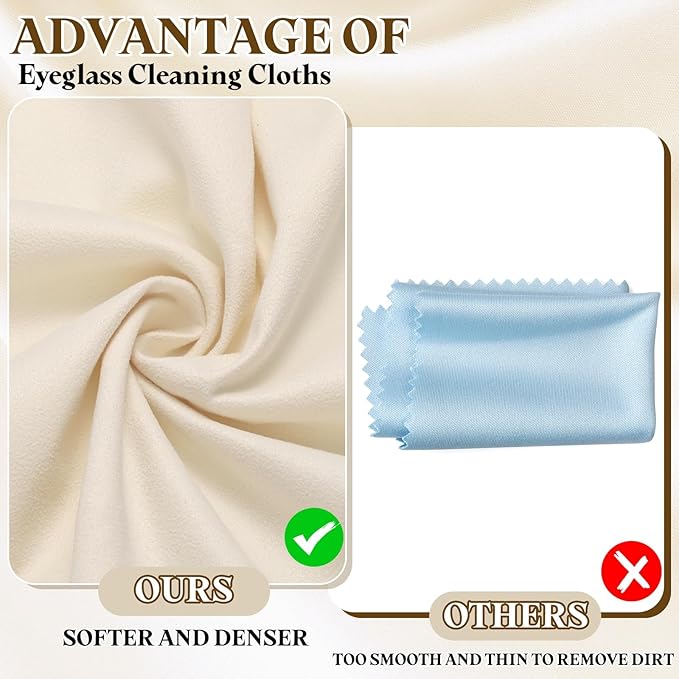 PATIKIL 6Pcs Soft Eyeglass Cloths, 15.8 x 15.8 Electronics Microfiber Cleaning Cloths Eyeglass Cleaning Fabric for Lens Wipes Glasses Cleaner Jewelry LCD Screens Cameras, Beige