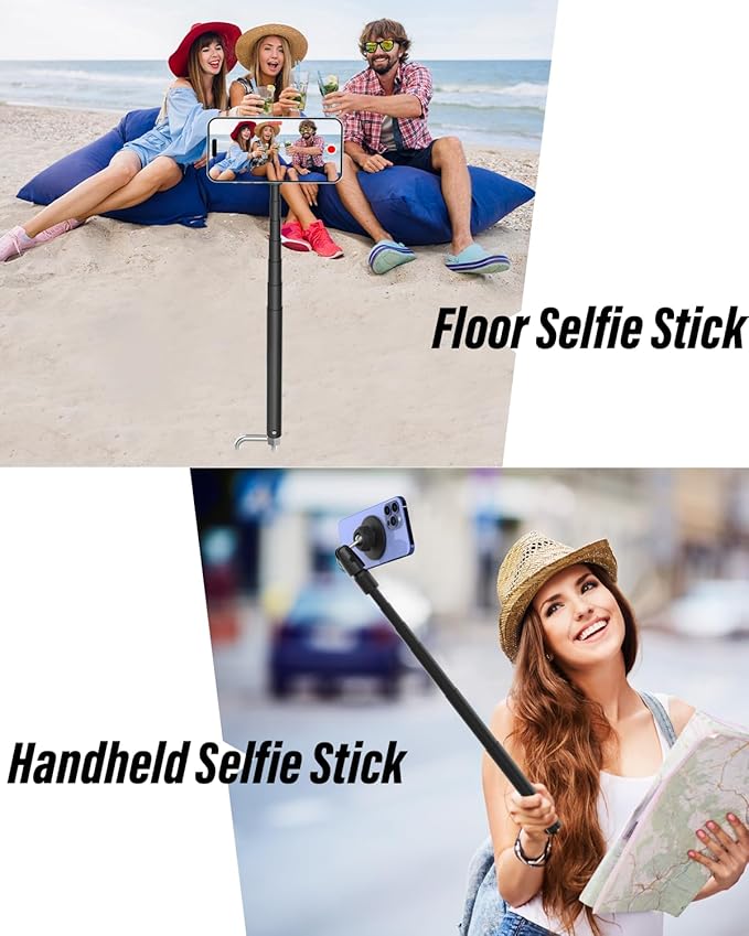 Phone Golf Monopod Selfie Stick for Magsafe, Adjustable Magnetic Golf Phone Holder Stand for Training Aid, Record Swing, Alignment Rod, for iPhone 17 Pro Max 16 15 14 13 12 11, Android All CellPhone