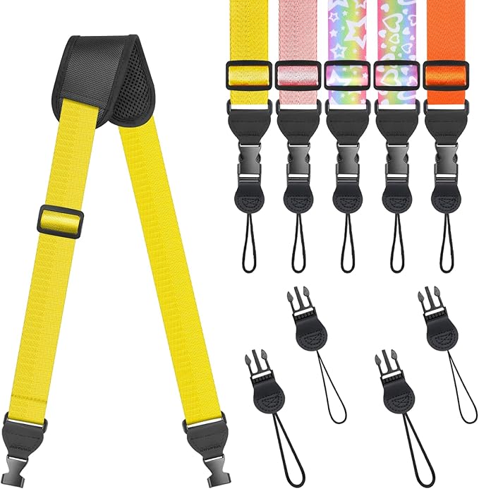 Universal Shoulder Strap, Sandwich Mesh Padded Neck Lanyard, Replacement Comfortable Bag Strap for Camera, Cellphone Tablet,iPad, Laptop, Luggage Bag, Binocular(Bright Yellow)