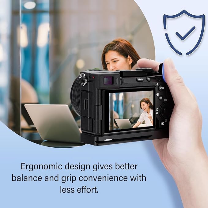 Dpofirs Thumb Up Grip for A7CR & A7CRII, Aluminum Alloy Hot Shoe Cover & Hand Rest, Ergonomic Camera Grip for OneHanded, Lightweight & Durable (Black)
