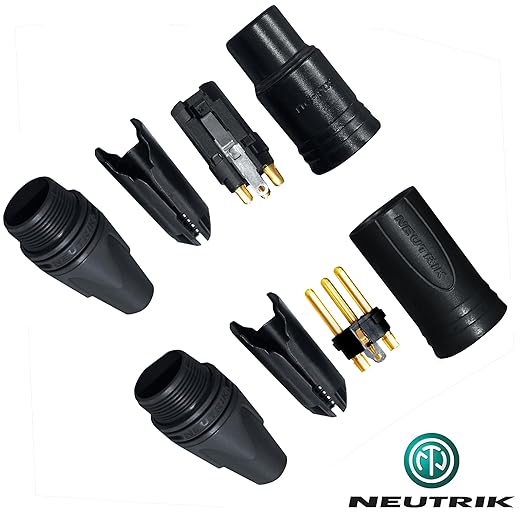 2 Units - 2 Foot - WBC-PRO-Quad Ultra-Silent Ultra-Flexible Balanced Star-Quad Cable with Neutrik Male & Female XLR Plugs & Black Tweed Jacket