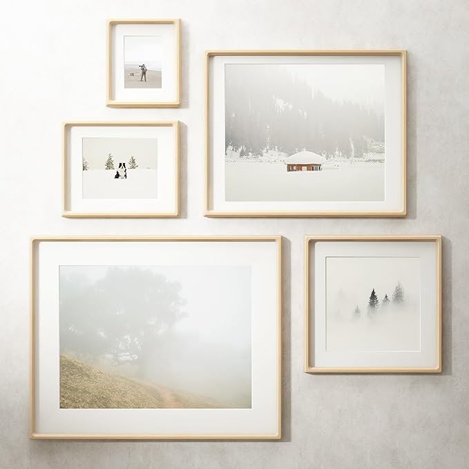 11x14 Picture Frame, USA-Sourced Natural Maple Wood Photo Frame with Tempered Glass, Handcrafted Rounded Corner 11 x 14 Wooden Frame Matted to 8x10 Photos, Wall or Tabletop Display