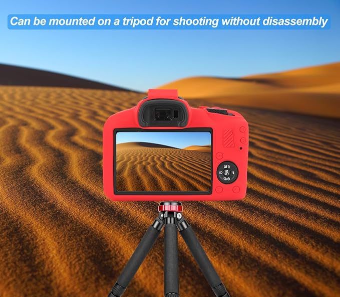 Pocoukate Case for Canon EOS R100 Camera, Soft Silicone Protective Cover Skin with EOS R100 Screen Protector Accessories for Canon EOS R100 Mirrorless Camera Silicone Case - Red