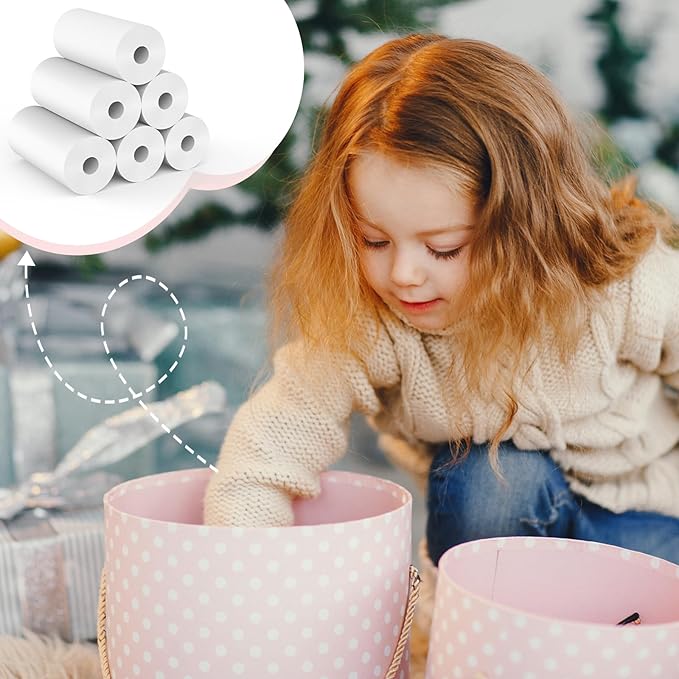 Phetium 20 Rolls Kids Camera Instant Print Refill Paper Set, HD Printing Thermal Paper for Most Kids Instant Camera Photo Print (White-20 Rolls)