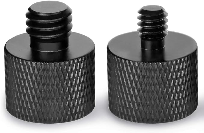Mic Screw Adapter - 5/8 to 1/4 & 5/8 to 3/8 Adapter Set for Microphone Stand to Tripod and Camera
